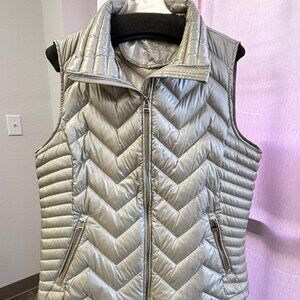 Women’s  Calvin Klein Metallic Quilted Down Vest – Size XXL – Premium Down